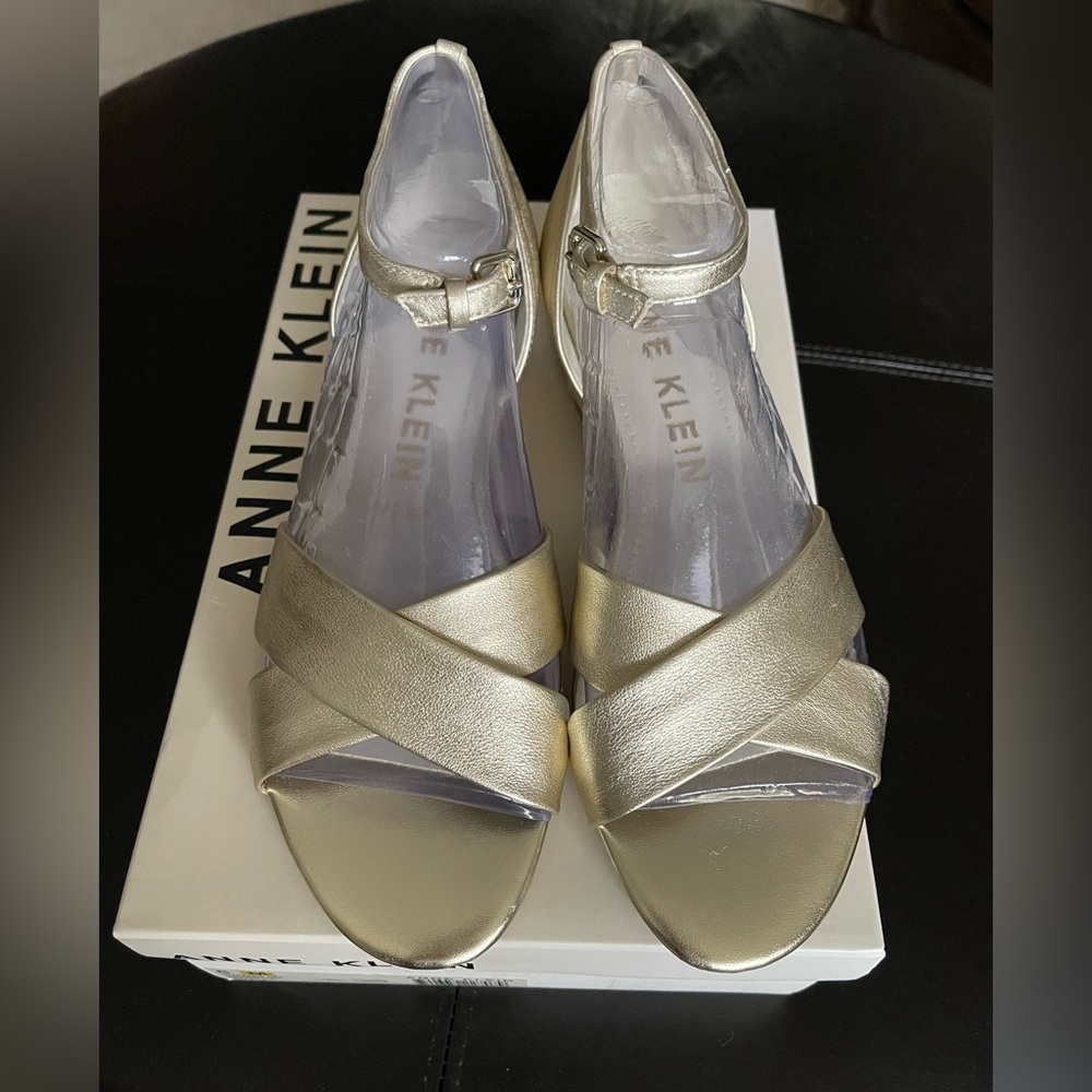 Anne Klein Sandals Espadrilles Gold 8